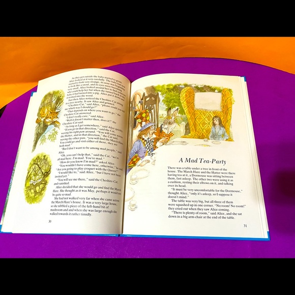 ALICE IN WONDERLAND VINTAGE 1993 HARDCOVER BOOK CLASSICS FOR YOUNG READERS 61p. - Picture 11 of 15